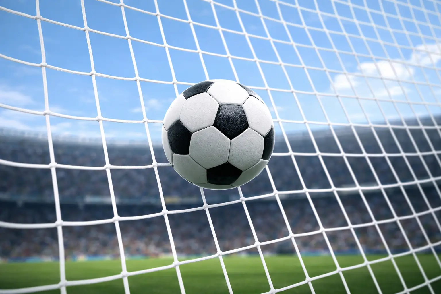 Fußball im Tornetz nach einem Treffer – Strategie für Over/Under Torwetten