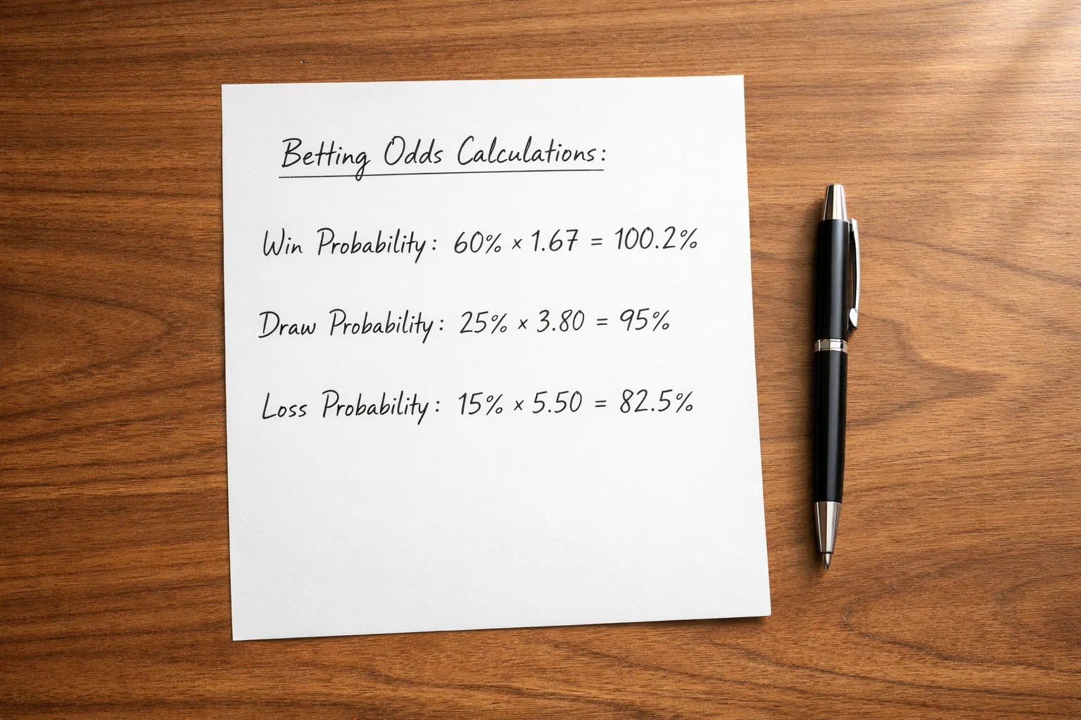 Person berechnet Value Bet Formel auf Papier